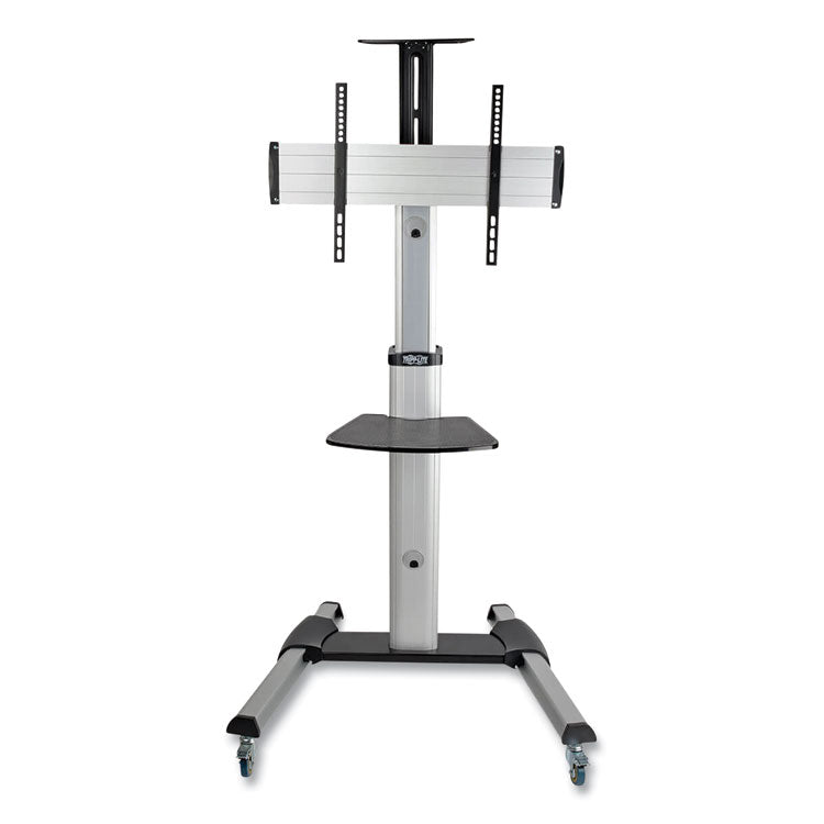 Tripp Lite Flat Panel Floor Stand, Tilt Range: -12 to +5, Metal, 1 Shelf, 110 lb Capacity, 32.6" x 27.6" x 81.5", Silver/Black (TRPDMCS3270XP) Each