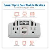 Tripp Lite PowerVerter Ultra-Compact Car Inverter, 400 W, Two AC Outlets/Two USB Ports, 3.1 A (TRPPV400USB) Each