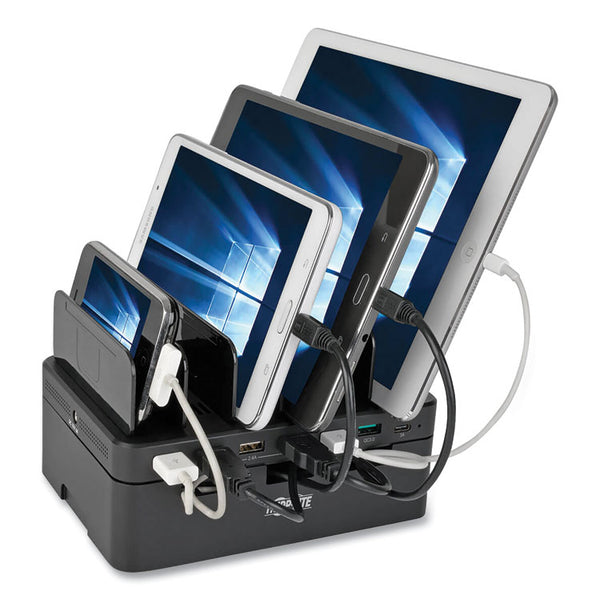 Tripp Lite USB Charging Station with Quick Charge 3.0, 7 Devices, 4.9 x 2.6 x 6.6, Black (TRPU280007CQCST)