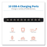 Tripp Lite Desktop Charging Station with Adjustable Storage, 10 Devices, 9.4 x 4.7 x 1, Black (TRPU280010ST) Each