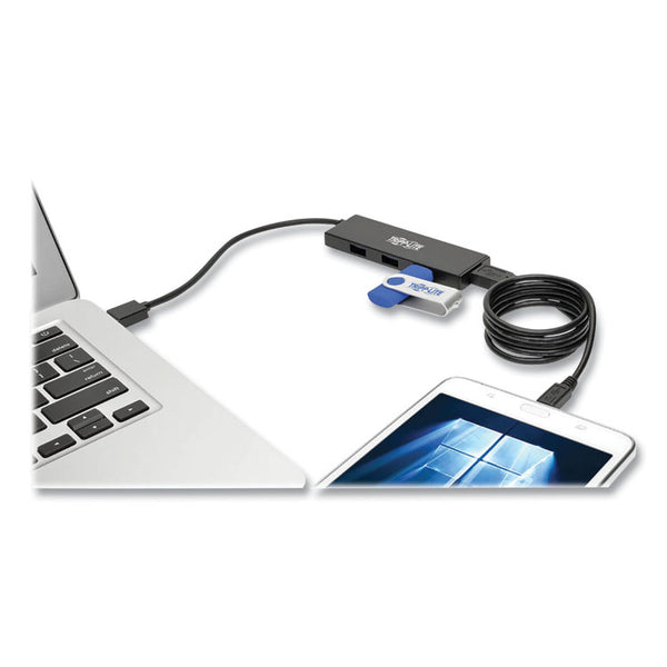 Tripp Lite Ultra-Slim Portable USB 3.0 SuperSpeed Hub, 4 Ports, Black (TRPU360004SLIM) Each