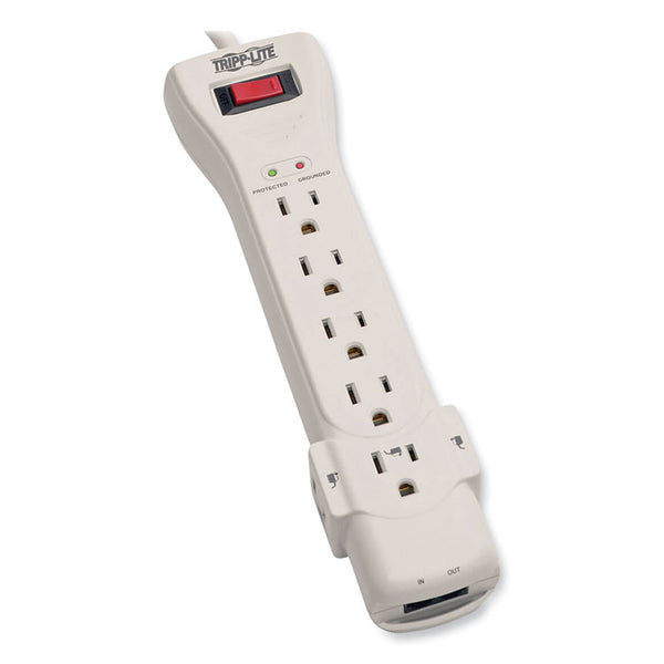 Tripp Lite Protect It! Surge Protector, 7 AC Outlets, 15 ft Cord, 2,520 J, Light Gray (TRPSUPER7TEL15)