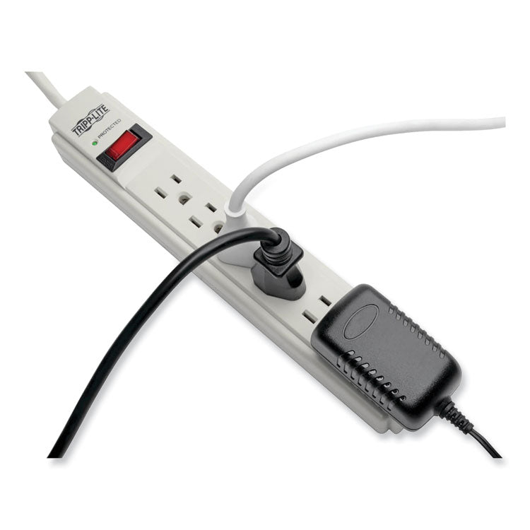 Tripp Lite Protect It! Surge Protector, 6 AC Outlets, 4 ft Cord, 790 J, Light Gray (TRPTLP604)
