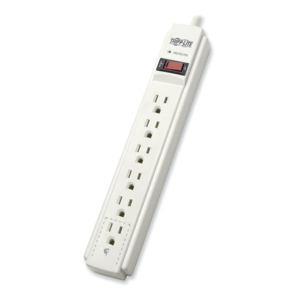 Tripp Lite Protect It! Surge Protector, 6 AC Outlets, 6 ft Cord, 790 J, Light Gray (TRPTLP606)