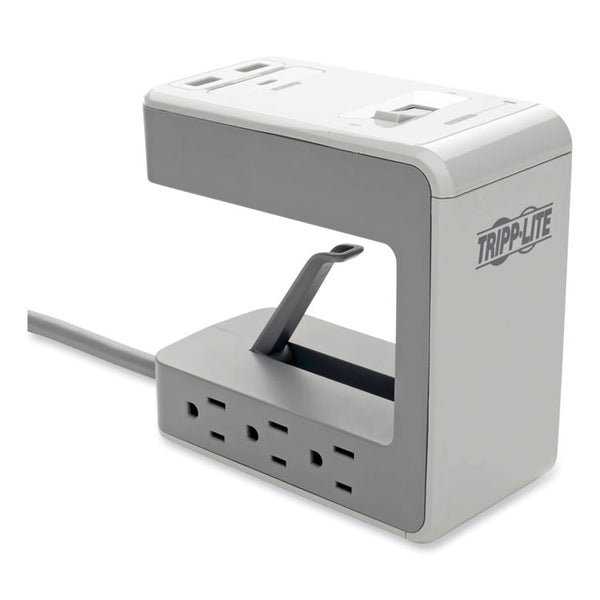 Tripp Lite Surge Protector, 6 AC Outlets/2 USB-A and 1 USB-C Ports, 8 ft Cord, 1,080 J, Gray (TRPTLP648USBC)