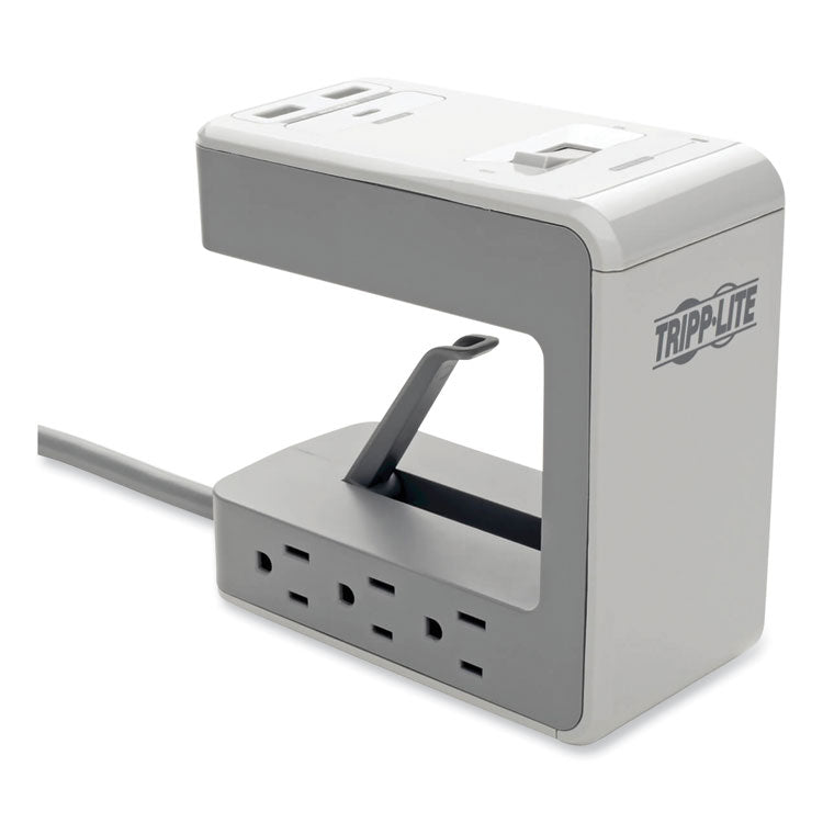 Tripp Lite Surge Protector, 6 AC Outlets/2 USB-A and 1 USB-C Ports, 8 ft Cord, 1,080 J, Gray (TRPTLP648USBC) Each