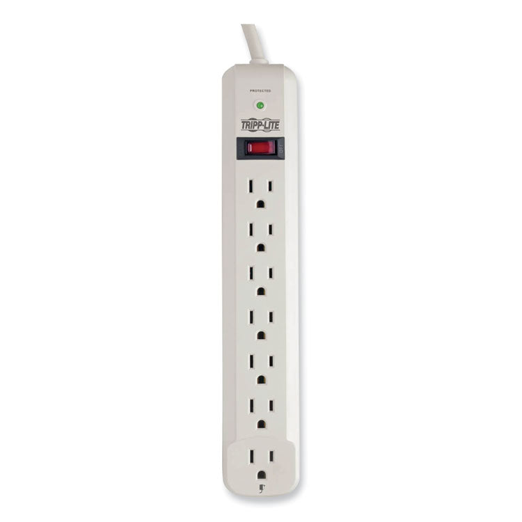 Tripp Lite Protect It! Surge Protector, 7 AC Outlets, 12 ft Cord, 1,080 J, Light Gray (TRPTLP712) Each