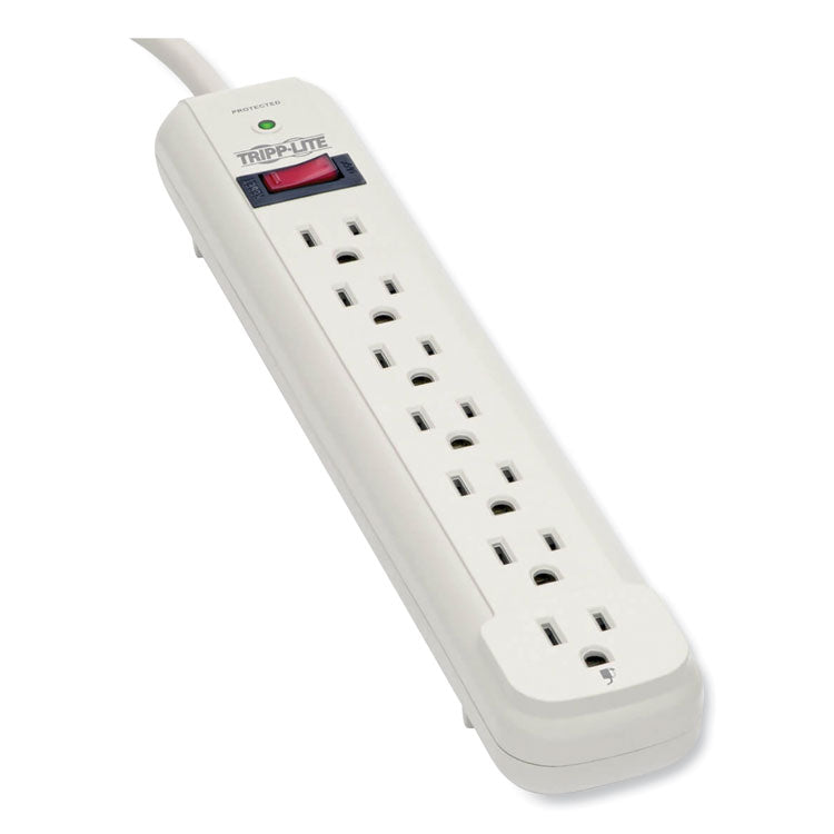 Tripp Lite Protect It! Surge Protector, 7 AC Outlets, 25 ft Cord, 1,080 J, Light Gray (TRPTLP725) Each