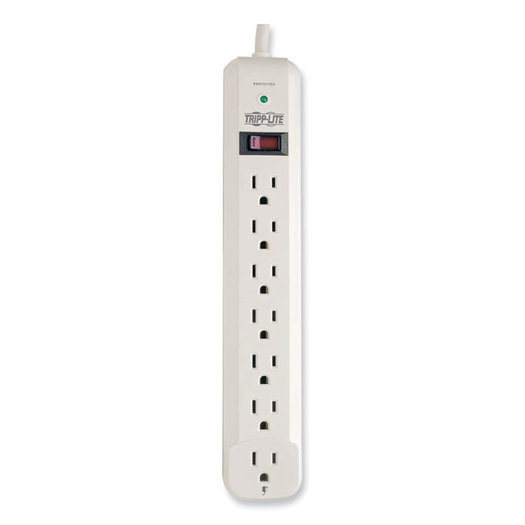 Tripp Lite Protect It! Surge Protector, 7 AC Outlets, 25 ft Cord, 1,080 J, Light Gray (TRPTLP725) Each