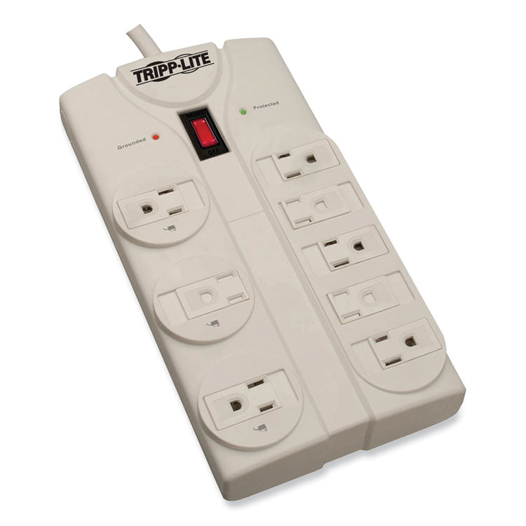 Tripp Lite Protect It! Surge Protector, 8 AC Outlets, 25 ft Cord, 1,440 J, Light Gray (TRPTLP825) Each