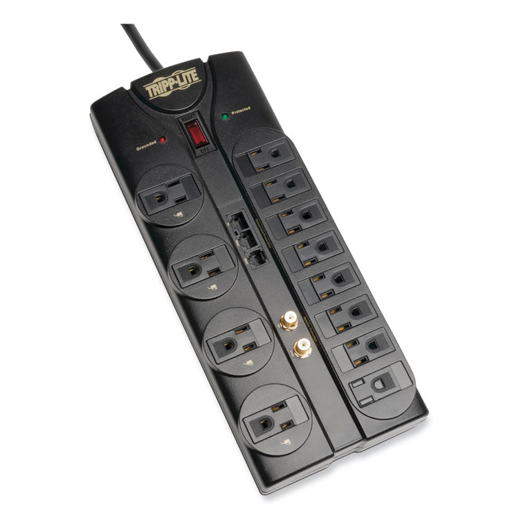 Tripp Lite Protect It! Surge Protector, 12 AC Outlets, 8 ft Cord, 2,880 J, Black (TRPTLP1208SAT) Each