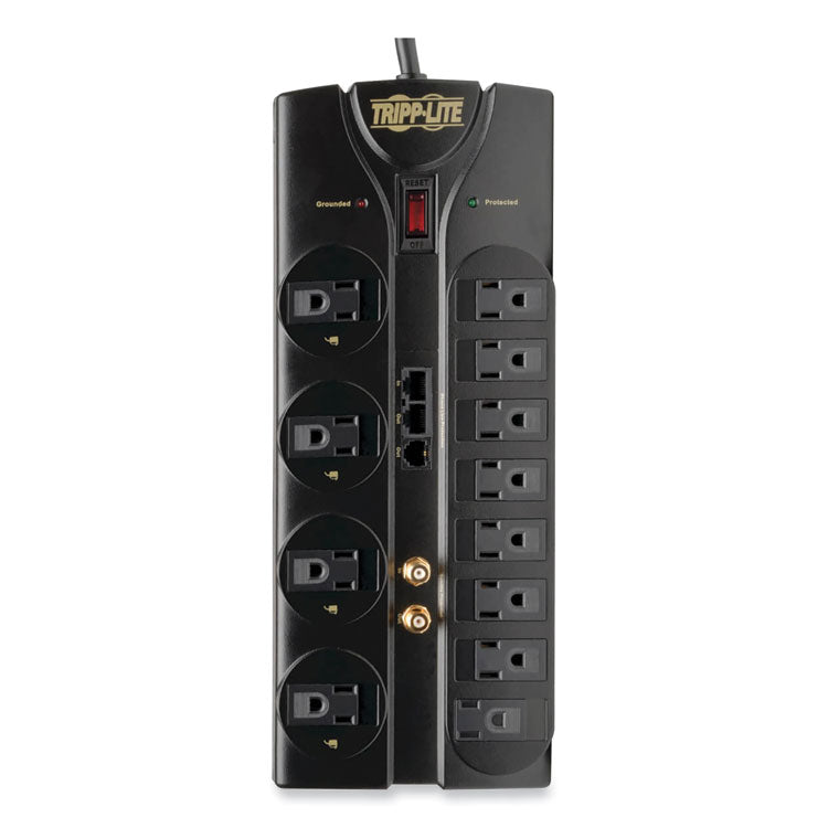 Tripp Lite Protect It! Surge Protector, 12 AC Outlets, 8 ft Cord, 2,880 J, Black (TRPTLP1208SAT) Each