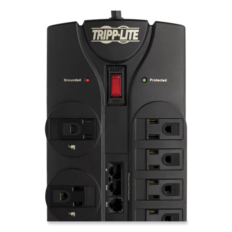 Tripp Lite Protect It! Surge Protector, 12 AC Outlets, 8 ft Cord, 2,880 J, Black (TRPTLP1208SAT) Each