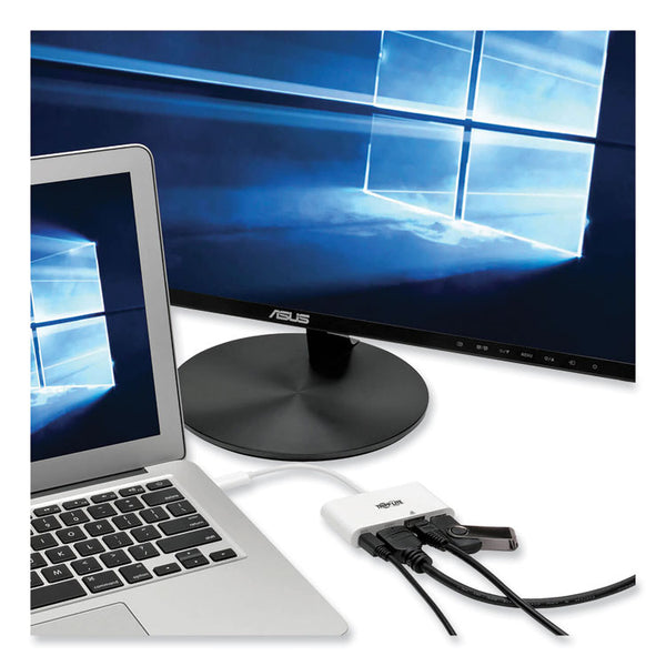 Tripp Lite USB 3.1 Gen 1 USB-C to HDMI Adapter, USB-A/USB-C PD Charging/Gigabit Ethernet, 3", White (TRPU44406NHGUC) Each