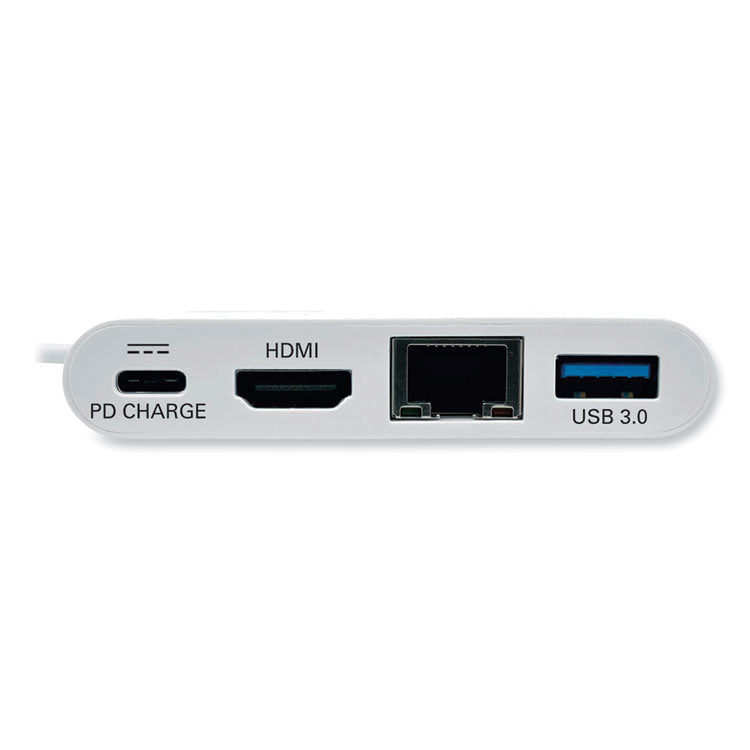Tripp Lite USB 3.1 Gen 1 USB-C to HDMI Adapter, USB-A/USB-C PD Charging/Gigabit Ethernet, 3", White (TRPU44406NHGUC) Each