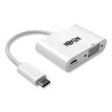 Tripp Lite USB 3.1 Gen 1 USB-C to VGA Adapter, 3", White (TRPU44406NVC) Each