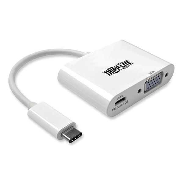 Tripp Lite USB 3.1 Gen 1 USB-C to VGA Adapter, 3", White (TRPU44406NVC) Each