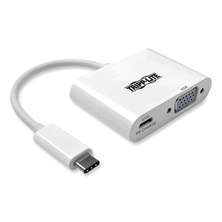 Tripp Lite USB 3.1 Gen 1 USB-C to VGA Adapter, 3", White (TRPU44406NVC) Each