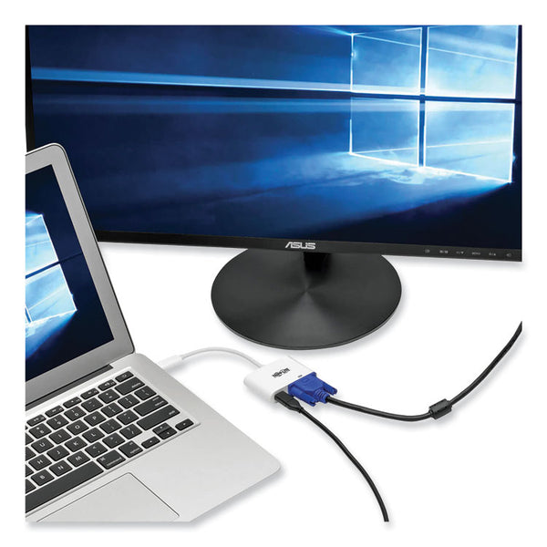 Tripp Lite USB 3.1 Gen 1 USB-C to VGA Adapter, 3", White (TRPU44406NVC) Each