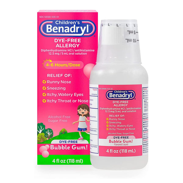 Children's Benadryl® Children's Allergy Relief 12.5 mg Strength Liquid 4 oz. (668935_EA) 1/EA