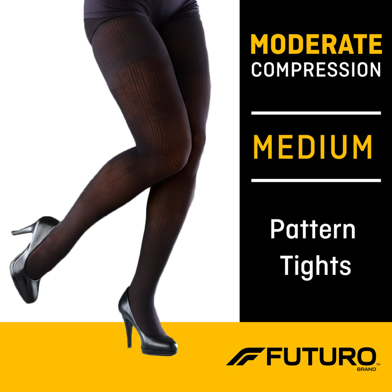 3M™ Futuro™ Pattern Compression Pantyhose Waist High Medium Black Closed Toe (1158348_EA) 1/EA
