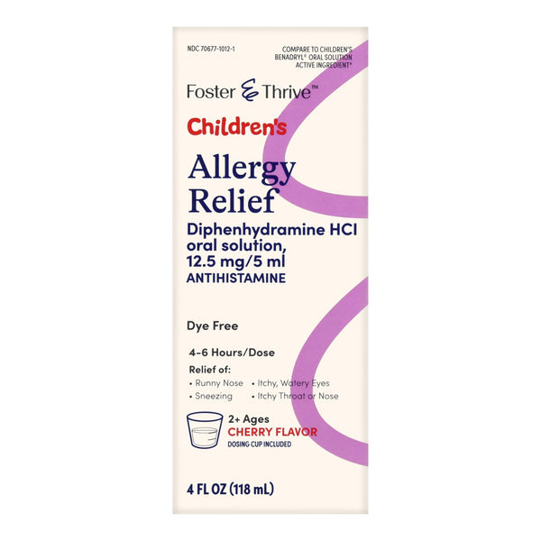 Foster & Thrive™ Children's Allergy Relief 12.5 mg / 5 mL Strength Liquid 4 oz. (1235097_EA) 1/EA