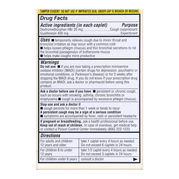 Foster & Thrive™ Cold and Cough Relief 400 mg - 20 mg Strength Tablet 50 per Box (1235099_BX) 50/BX