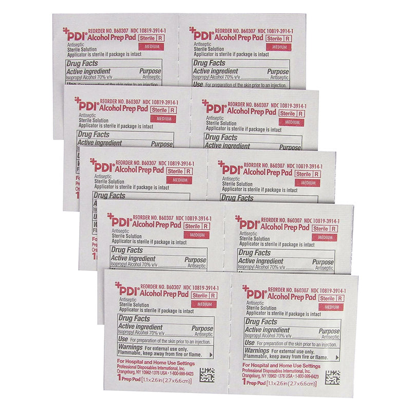 PDI® Alcohol Prep Pad 70% Strength Isopropyl Alcohol Individual Packet Medium Sterile (173778_CS) 4000/CS
