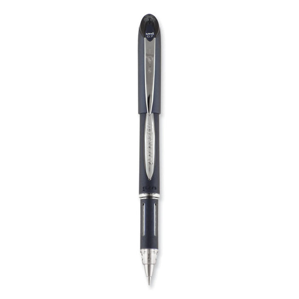 uniball® Jetstream Hybrid Gel Pen, Stick, Fine 0.7 mm, Black Ink, Black/Silver Barrel (UBC40173) Each