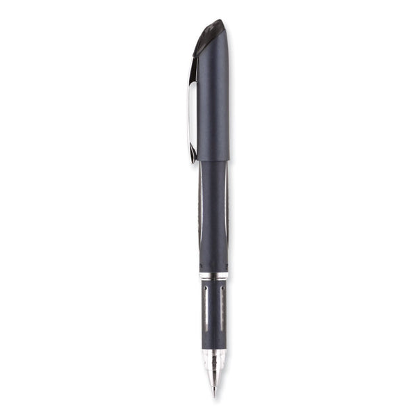 uniball® Jetstream Hybrid Gel Pen, Stick, Fine 0.7 mm, Black Ink, Black/Silver Barrel (UBC40173)