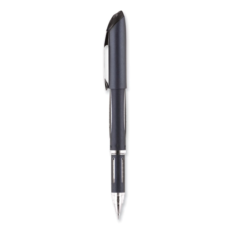 uniball® Jetstream Hybrid Gel Pen, Stick, Fine 0.7 mm, Black Ink, Black/Silver Barrel (UBC40173) Each