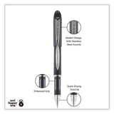 uniball® Jetstream Hybrid Gel Pen, Stick, Fine 0.7 mm, Black Ink, Black/Silver Barrel (UBC40173) Each