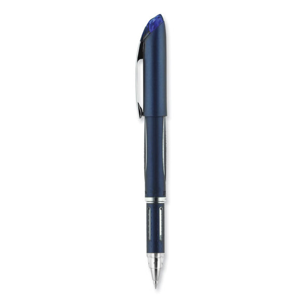 uniball® Jetstream Hybrid Gel Pen, Stick, Fine 0.7 mm, Blue Ink, Blue/Silver Barrel (UBC40174)