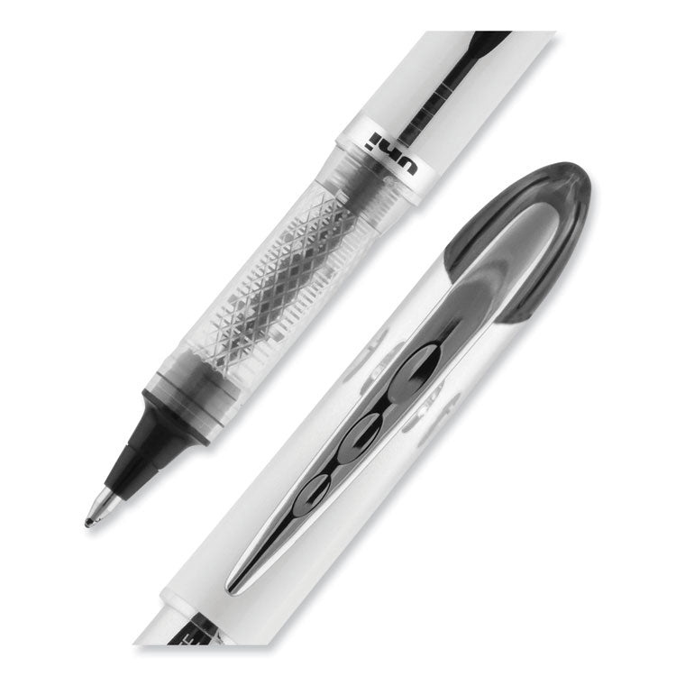 uniball® VISION ELITE Hybrid Gel Pen, Stick, Bold 0.8 mm, Black Ink, White/Black/Clear Barrel (UBC61231) Each