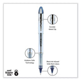 uniball® VISION ELITE Hybrid Gel Pen, Stick, Bold 0.8 mm, Blue-Infused Black Ink, White/Blue/Clear Barrel (UBC61232) Each