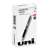 uniball® Signo 207 Gel Pen, Retractable, Fine 0.5 mm, Red Ink, Smoke/Black/Red Barrel, Dozen (UBC61257) 1 Dozen