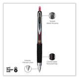 uniball® Signo 207 Gel Pen, Retractable, Fine 0.5 mm, Red Ink, Smoke/Black/Red Barrel, Dozen (UBC61257) 1 Dozen