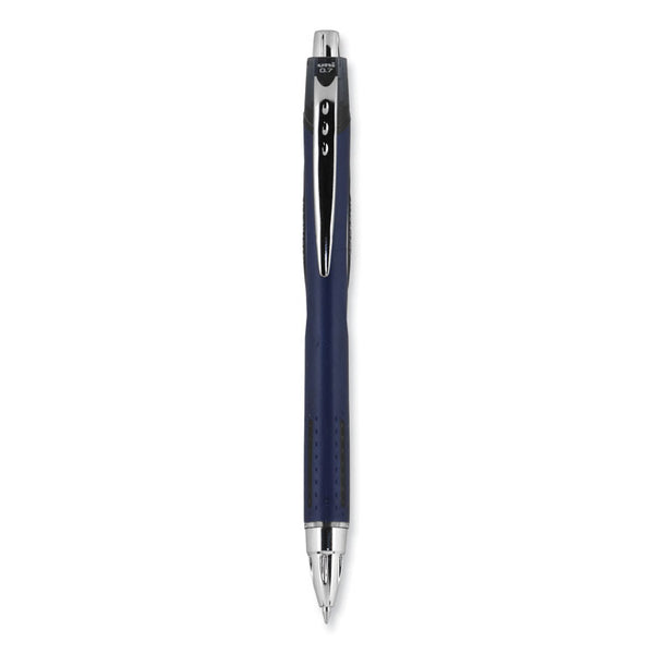 uniball® Jetstream Retractable Hybrid Gel Pen, Fine 0.7 mm, Black Ink, Blue/Silver Barrel (UBC62152)