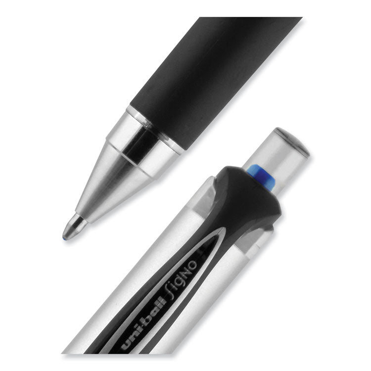 uniball® 207 Impact Gel Pen, Retractable, Bold 1 mm, Blue Ink, Black/Blue Barrel (UBC65871) Each