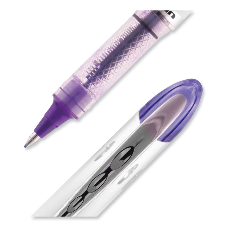 uniball® VISION ELITE Hybrid Gel Pen, Stick, Bold 0.8 mm, Violet Ink, White/Violet/Clear Barrel (UBC69025) Each