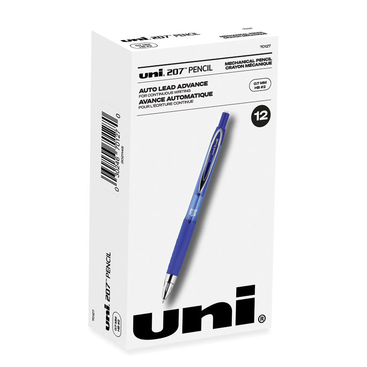 uniball® 207 Mechanical Pencil, 0.7 mm, HB (#2), Black Lead, Blue Barrel, Dozen (UBC70127) 1 Dozen
