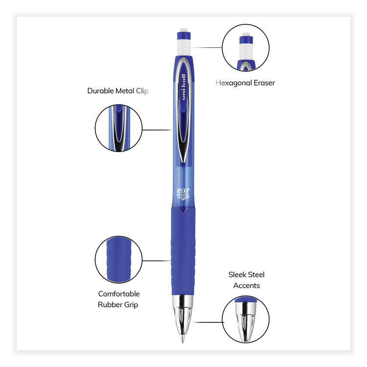 uniball® 207 Mechanical Pencil, 0.7 mm, HB (#2), Black Lead, Blue Barrel, Dozen (UBC70127) 1 Dozen