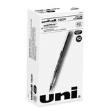 uniball® VISION Roller Ball Pen, Stick, Bold 1 mm, Black Ink, Gray/Black/Clear Barrel, Dozen (UBC70128) 1 Dozen