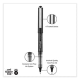 uniball® VISION Roller Ball Pen, Stick, Bold 1 mm, Black Ink, Gray/Black/Clear Barrel, Dozen (UBC70128) 1 Dozen
