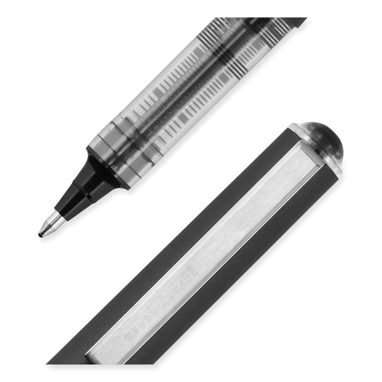 uniball® VISION Roller Ball Pen, Stick, Bold 1 mm, Black Ink, Gray/Black/Clear Barrel, Dozen (UBC70128) 1 Dozen
