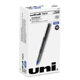 uniball® VISION Roller Ball Pen, Stick, Bold 1 mm, Blue Ink, Black/Blue/Clear Barrel, Dozen (UBC70129) 1 Dozen