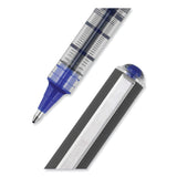 uniball® VISION Roller Ball Pen, Stick, Bold 1 mm, Blue Ink, Black/Blue/Clear Barrel, Dozen (UBC70129) 1 Dozen