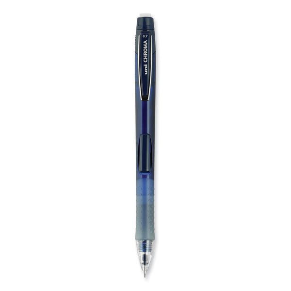 uniball® Chroma Mechanical Pencil, 0.7 mm, HB (#2), Black Lead, Cobalt Barrel, Dozen (UBC70134)