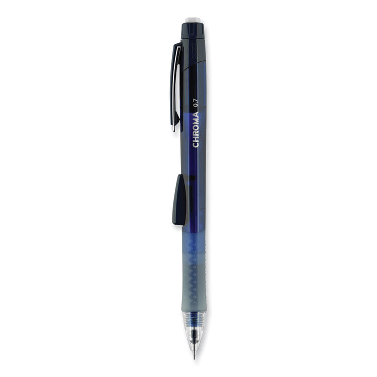 uniball® Chroma Mechanical Pencil, 0.7 mm, HB (#2), Black Lead, Cobalt Barrel, Dozen (UBC70134) 1 Dozen
