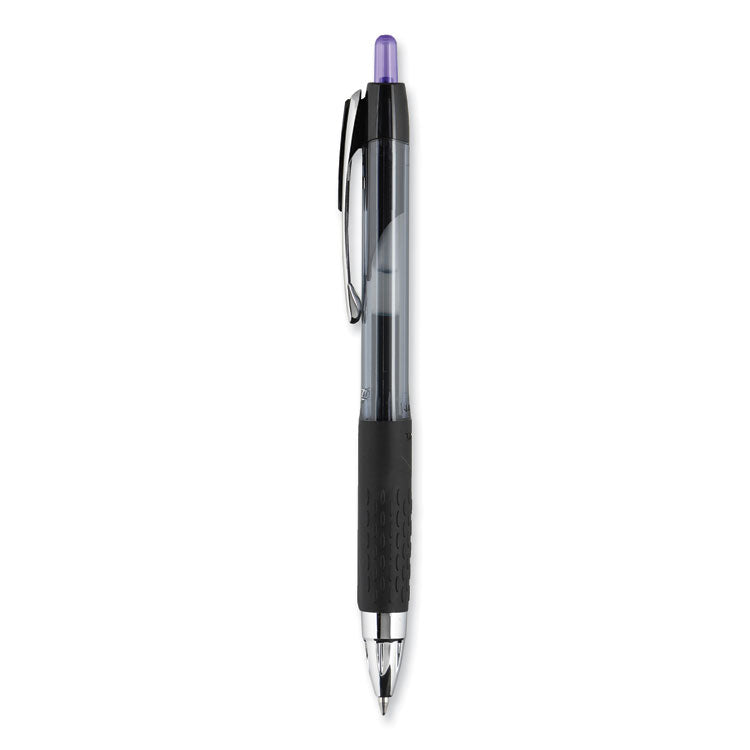 uniball® Signo 207 Gel Pen, Retractable, Medium 0.7 mm, Violet Ink, Smoke/Black/Violet Barrel, Dozen (UBC70221) 1 Dozen